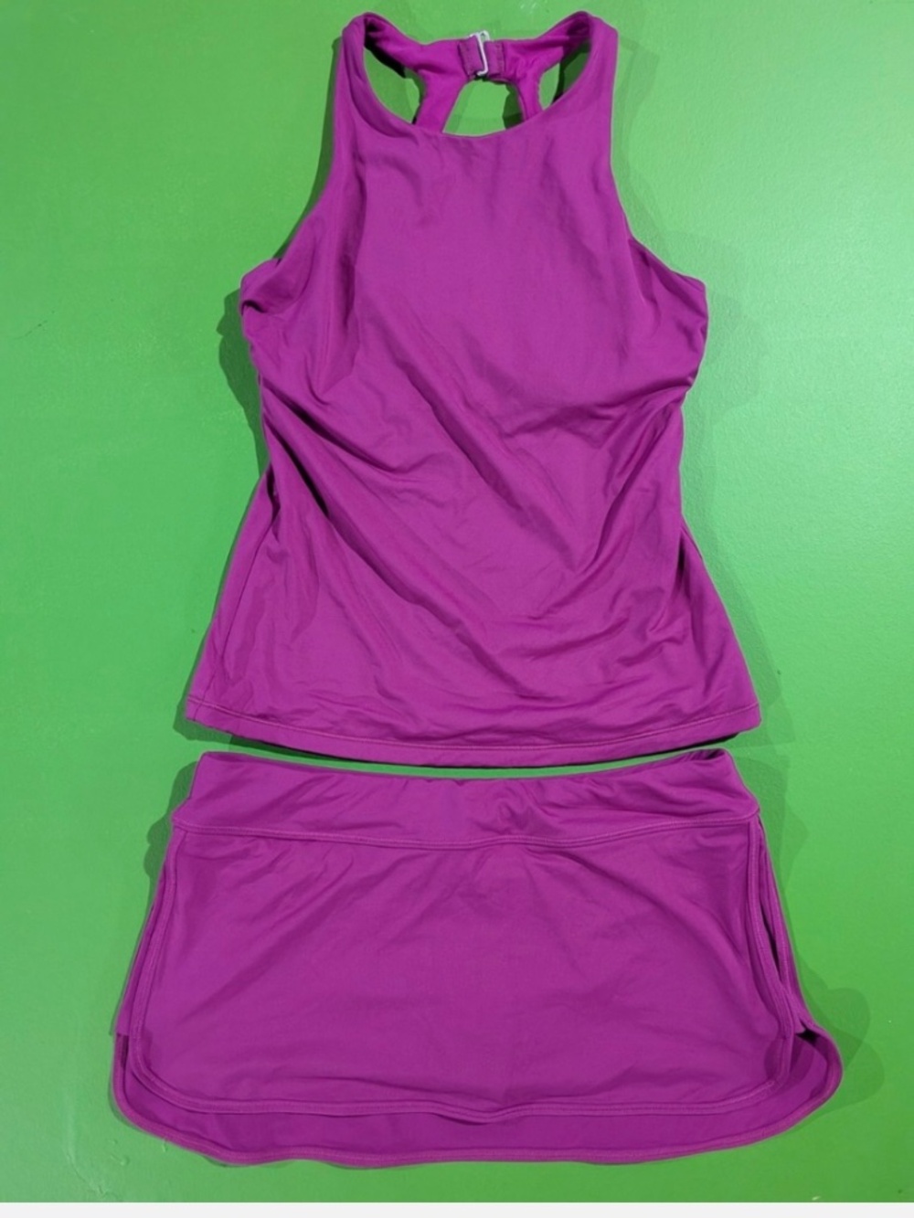 Athleta 2 piece tankini magenta